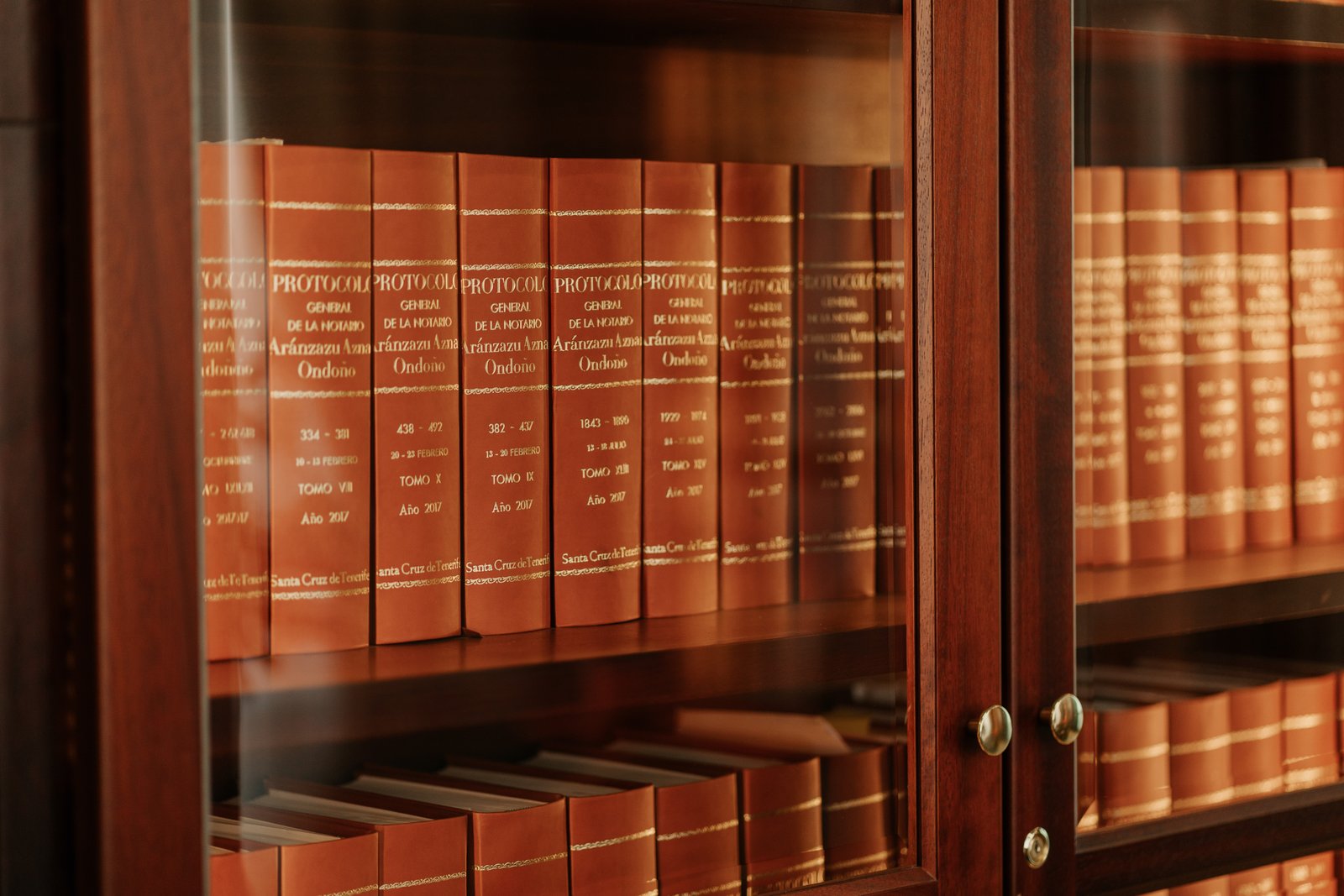 Detalle de protocolos notariales en una librería